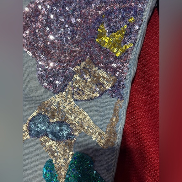 Topshop Straight Leg Jeans with Sequin Ocean Design - Multicolor - Picture 4 of 10